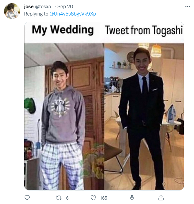 Hunter x Hunter manga returns - Twitter user comparing wedding day to a tweet from Yoshihiro Togashi