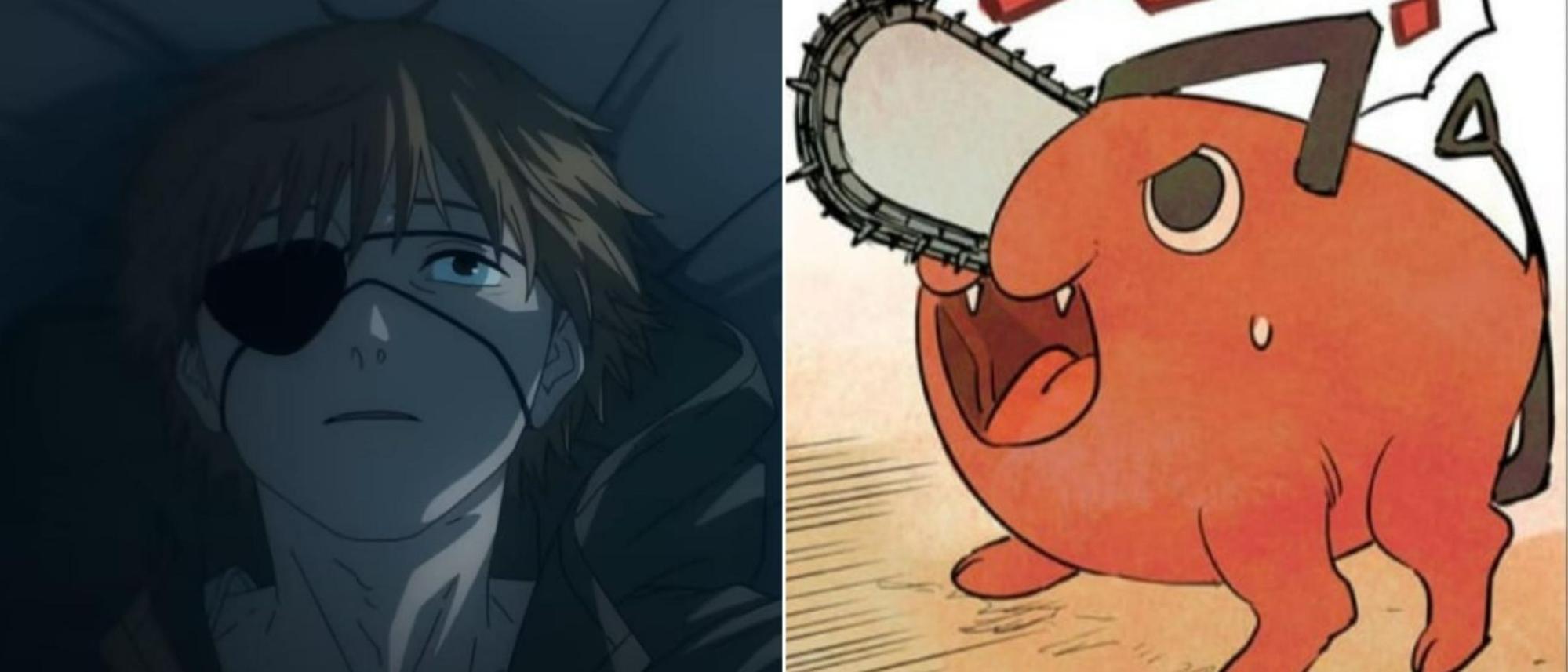 Fall 2022 anime - chainsaw man collage of pochita and denji