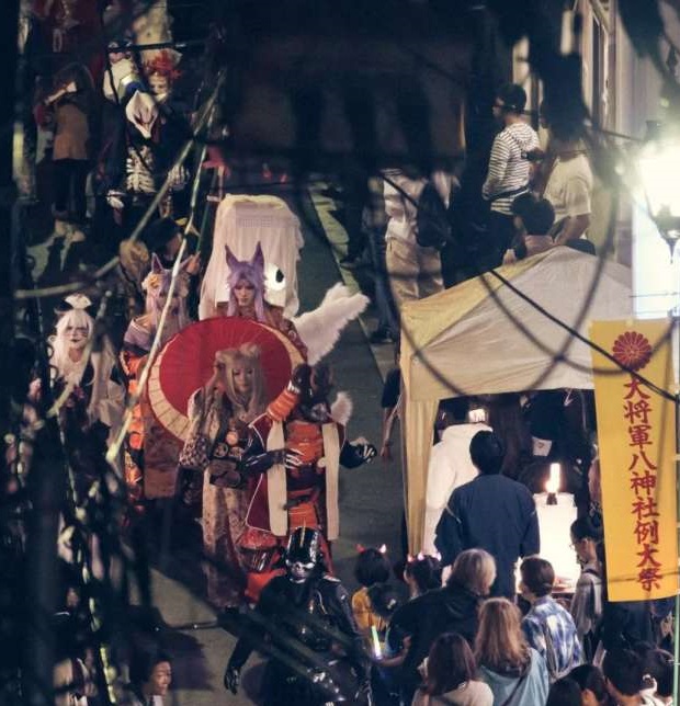 Ichijo Dori Yokai Street - night parade with kitsune
