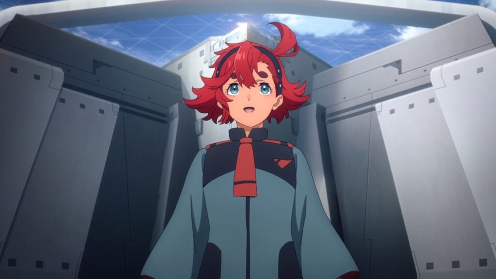 YOASOBI Gundam - Suletta goes to school in episode 1