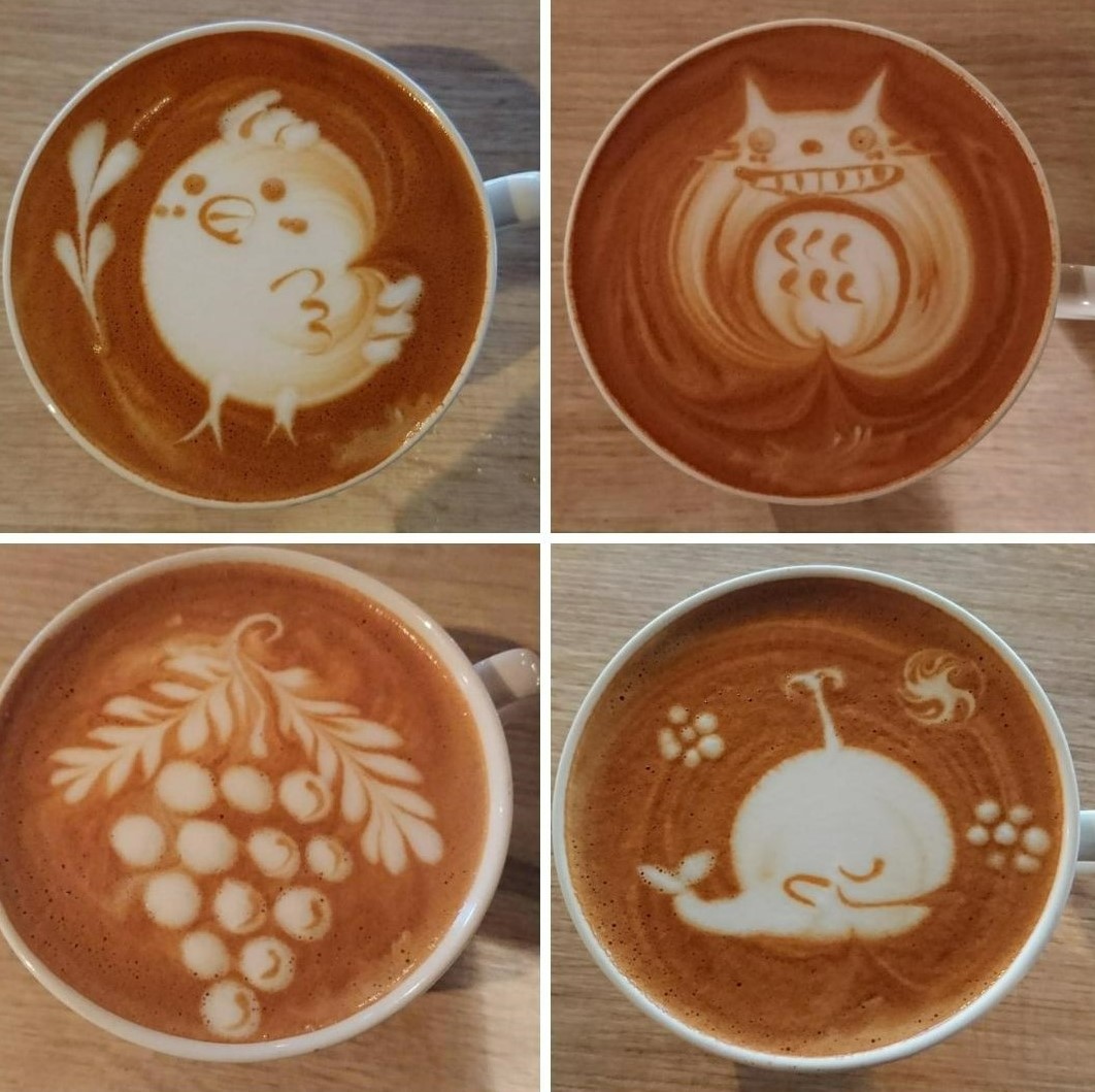 Loaf Bakery - collage of latte art