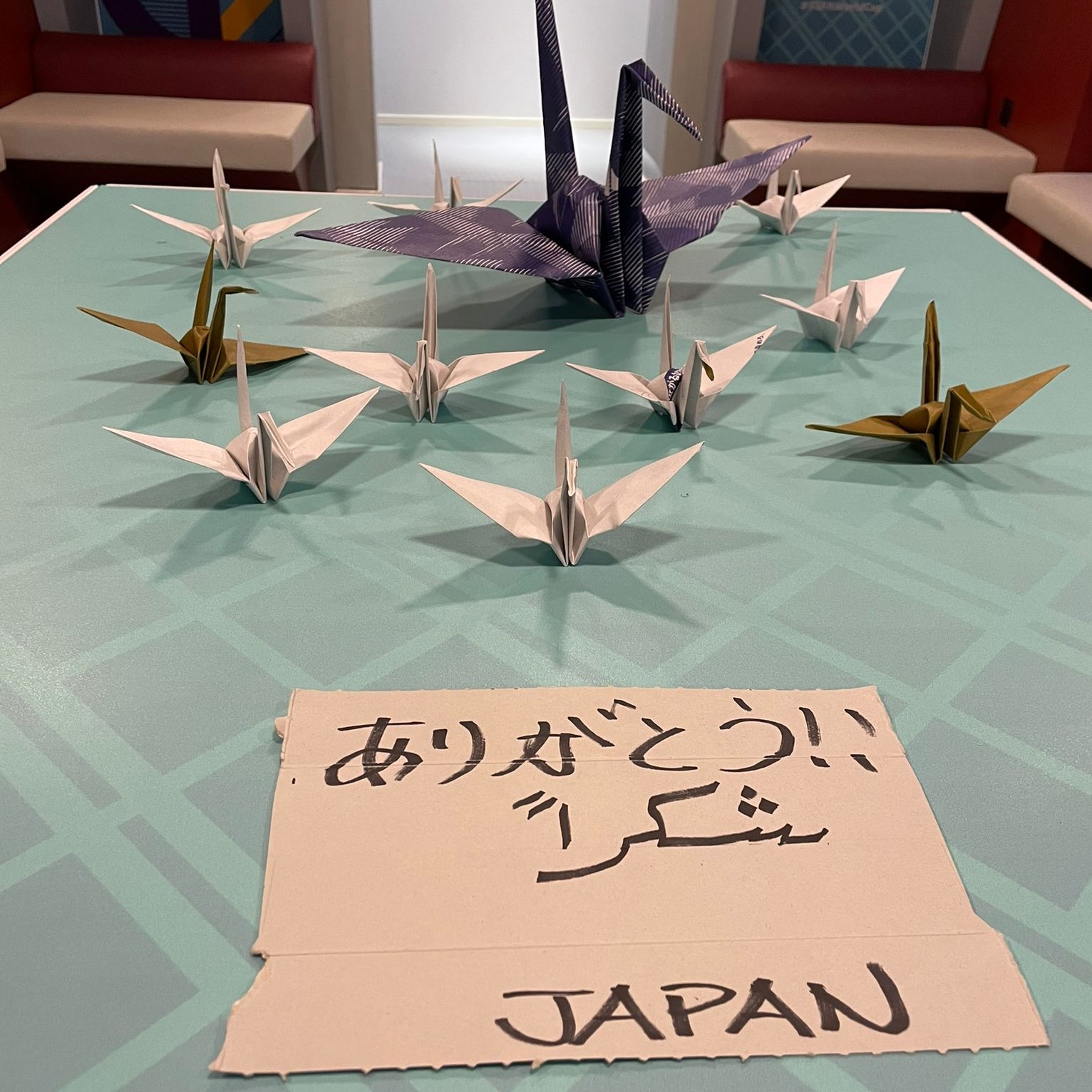 Japan football team - origami cranes