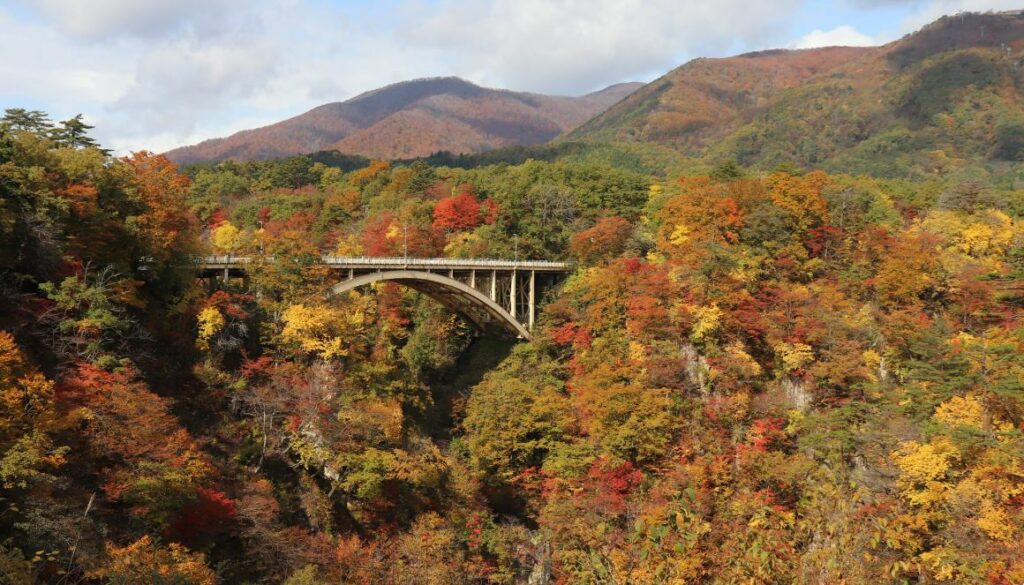 Tohoku Onsen Villages - Ofukazawa Bridge at Naruko Gorge