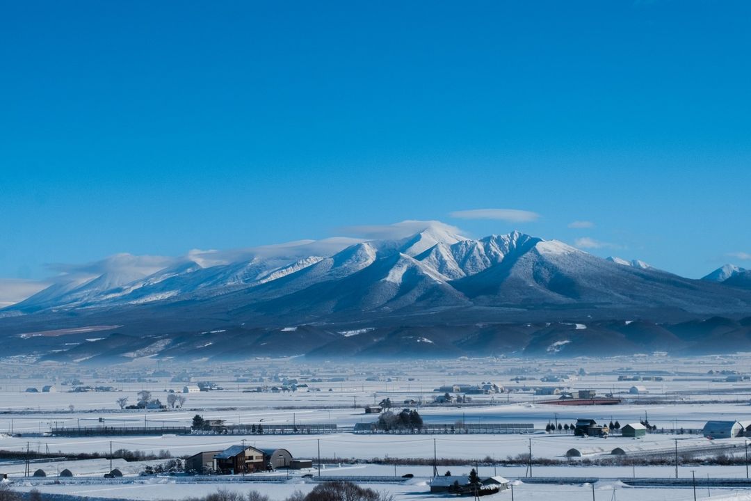 Cities in Japan to see snow - mountain landscape of Furano