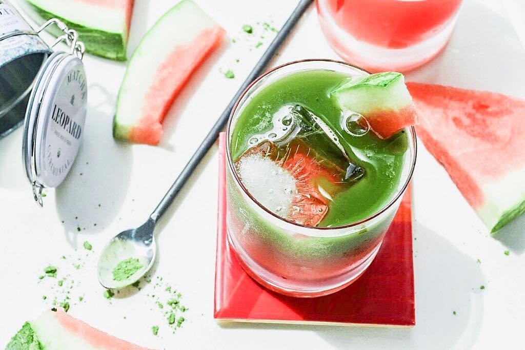 Matcha drink recipe - iced watermelon matcha
