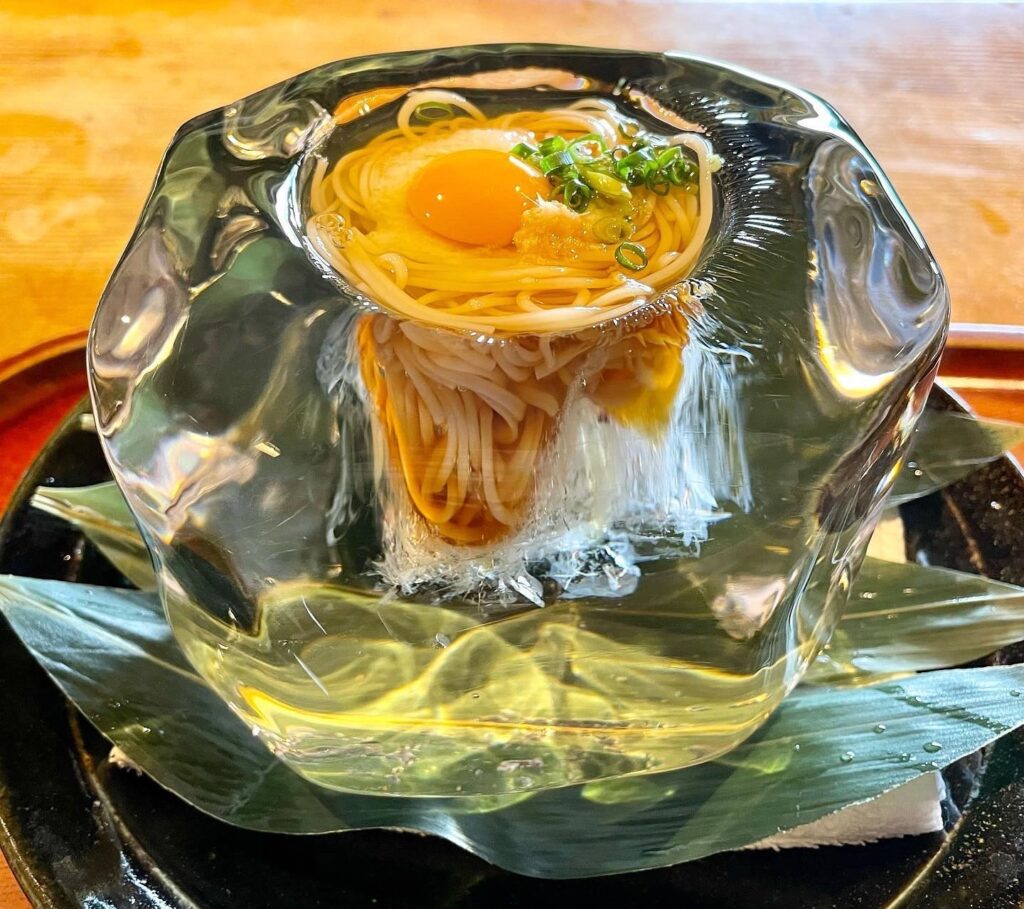 Tempura Matsu Serves Unique Noodles In Ice Bowl Dish
