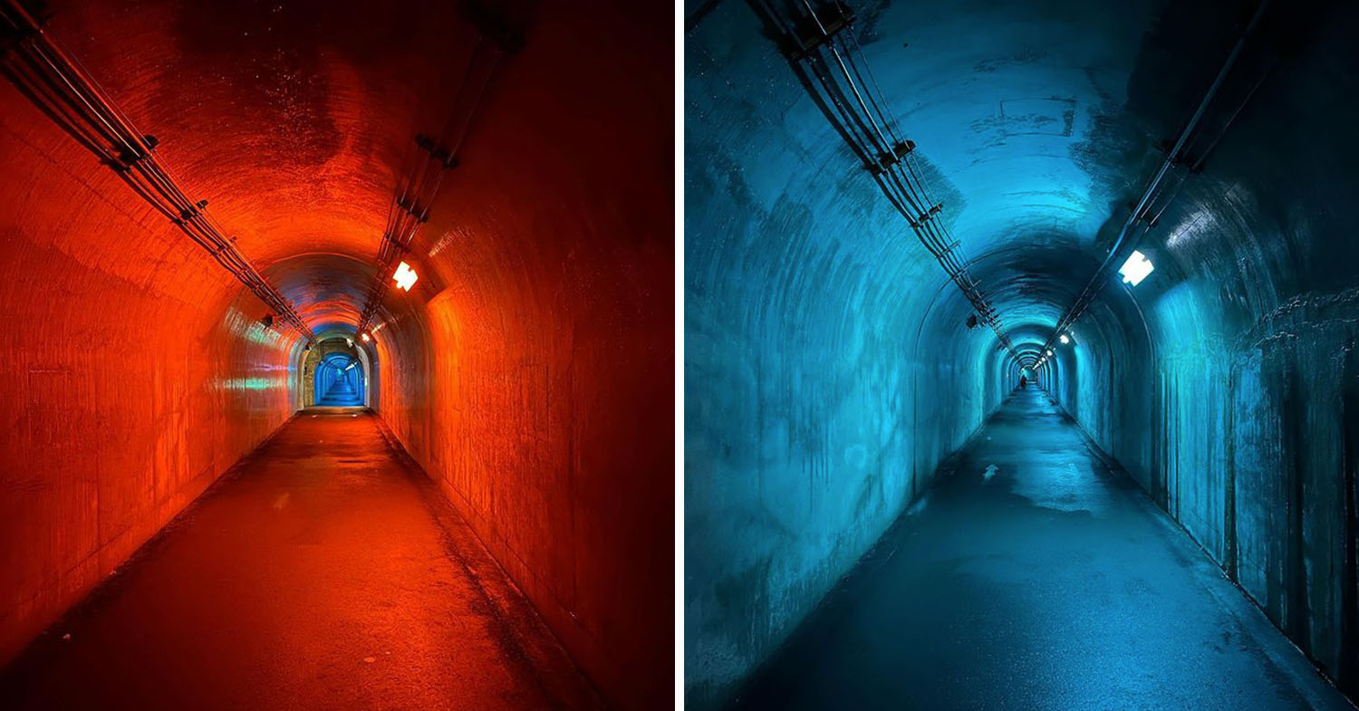 kiyotsu gorge - illuminated tunnels