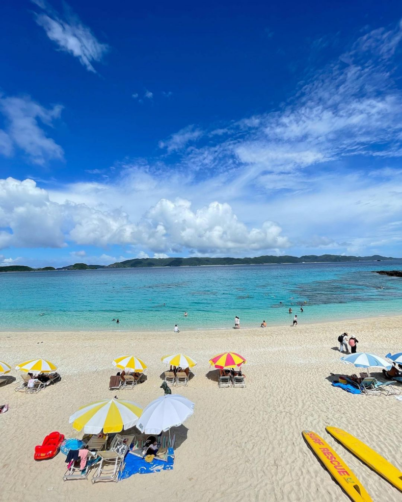 beaches in japan - parasol